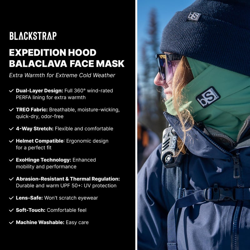 BLACKSTRAP Expedition Hood Balaclava Face Mask â€“ Dual Layer Cold Weather Gear for Men & Women, Headwear That's Breathable, Moisture-Wicking, and Helmet-Compatible, One Size (Steel) - Image 2